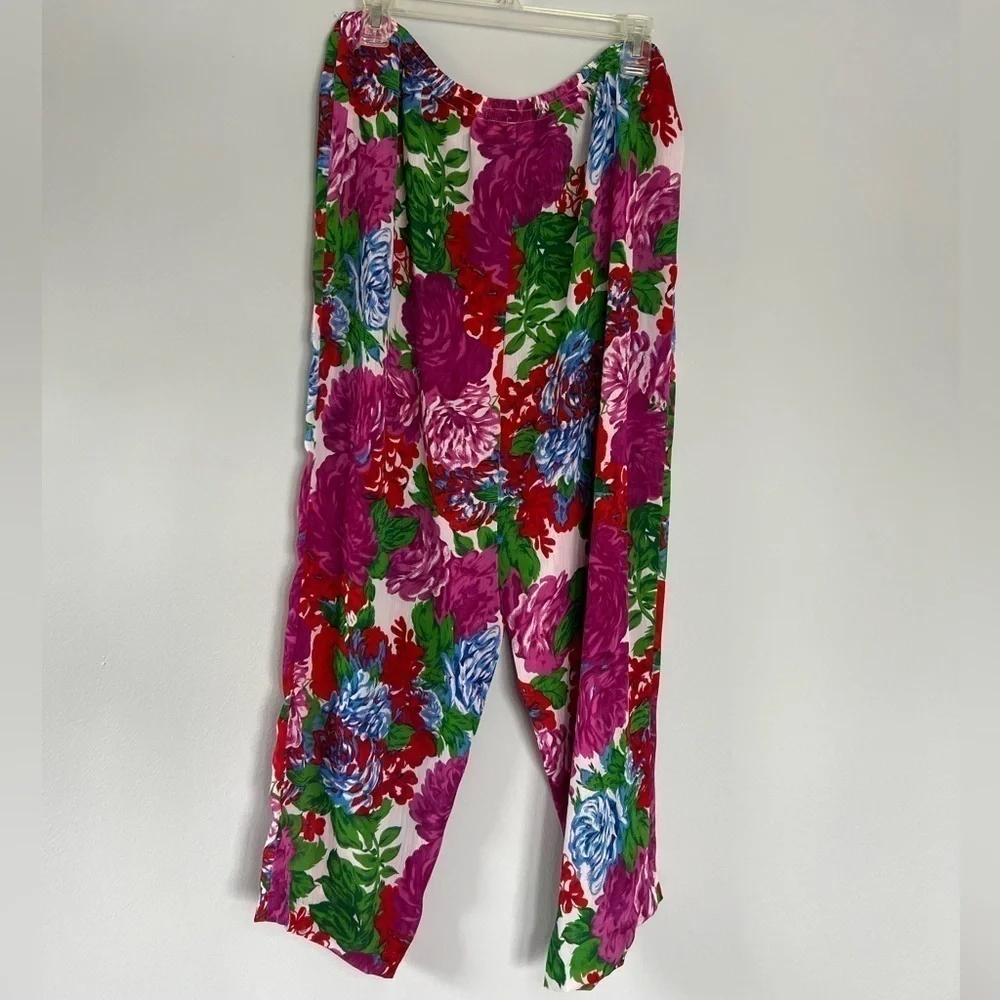 Victoria’s Secret Gold Label Vintage Matching Set Floral Flowy Pants and Tank L